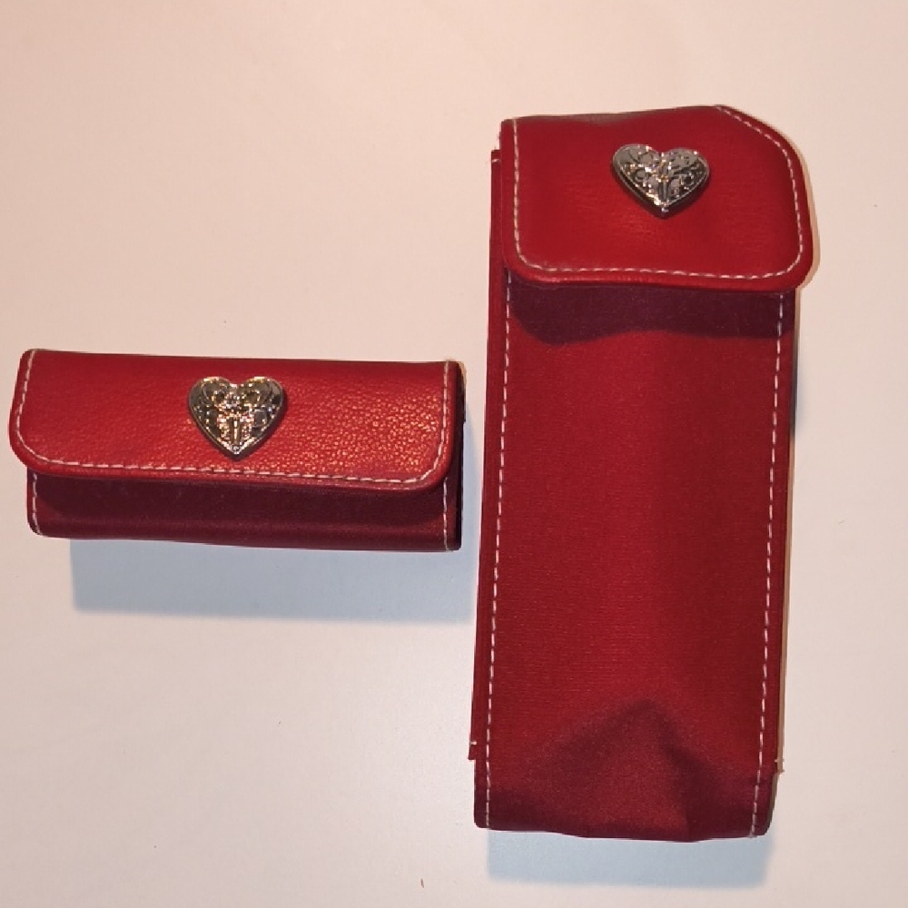 Silvertone Heart-Embellished Accessory Set